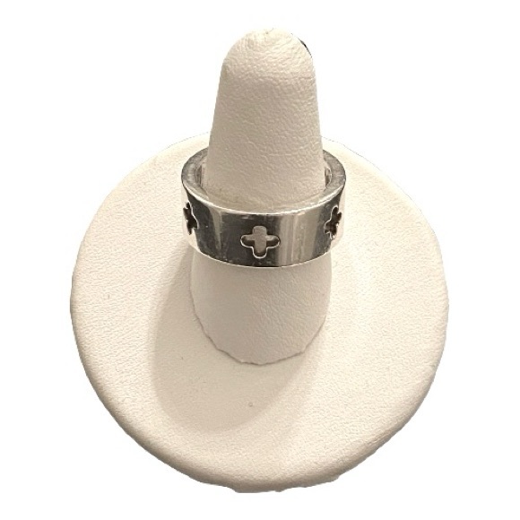 Tiffany & Co. Silver Cut Out Cross Ring - Size 7 - Picture 8 of 10